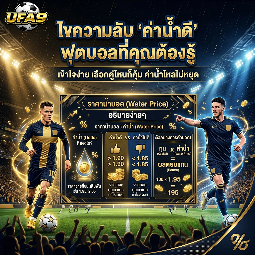 ufa9 ไขความลับ ค่าน้ำดี ฟุตบอลที่คุณต้องรู้ เข้าใจจ่าย เลือกคู่ไหนก็คุ้ม
