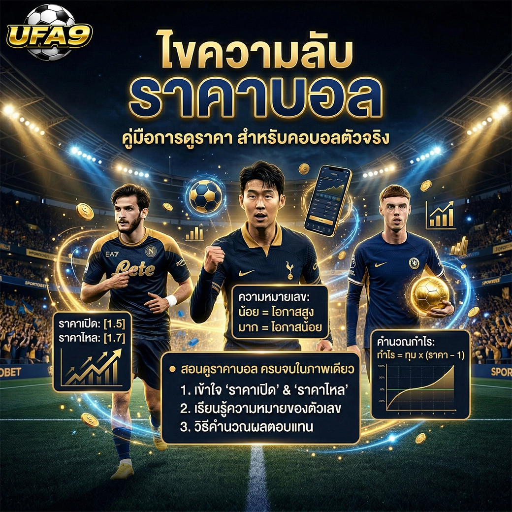 ufa9 ไขความลับ ราคาบอล คู่มือการดูราคา สำหรับคอบอลตัวจริง